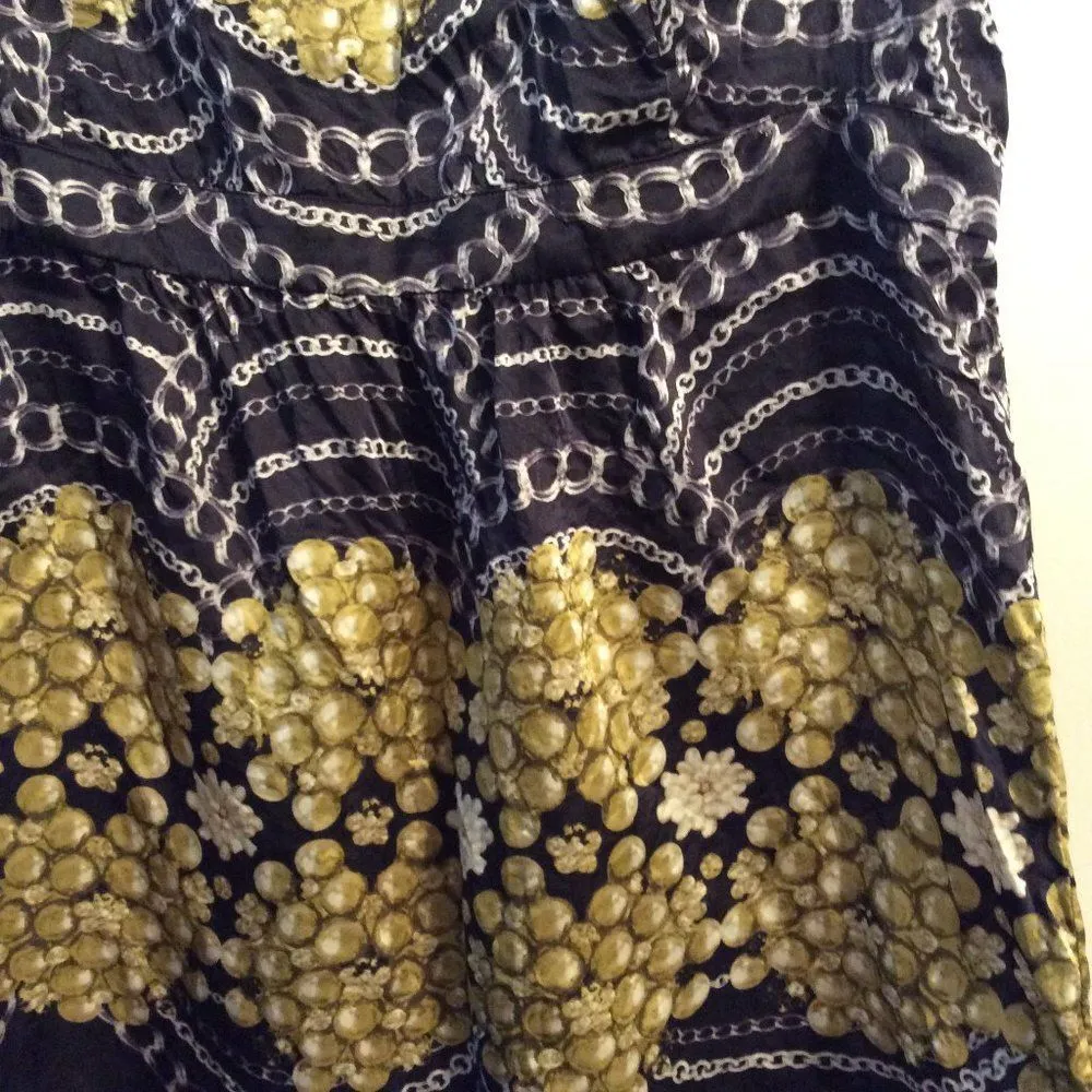 Cabi silk sleeveless top shirt womens print grapes chain links tank medium - Image 4