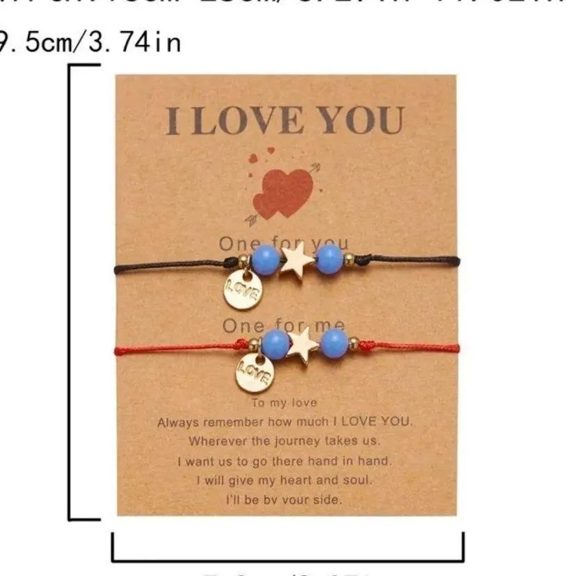 2pcs Glow In The Dark Luminous Beads Star Bracelet Adjustable Women Men Jewelry - Image 5