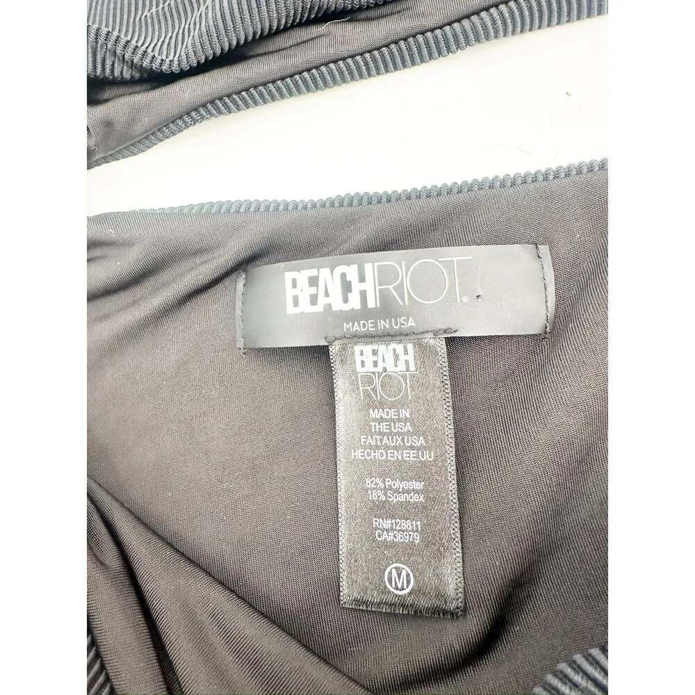 Beach Riot Celine Black Cutout One-Shoulder One-Piece Swimsuit Size Medium - Image 3