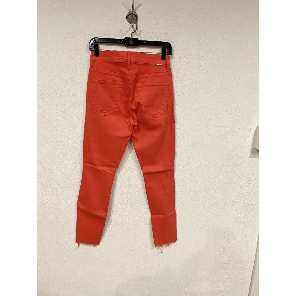 Mother Jeans Womens 27 Red The Stunner Ankle Fray Play Date Cropped Raw Hem - Image 4