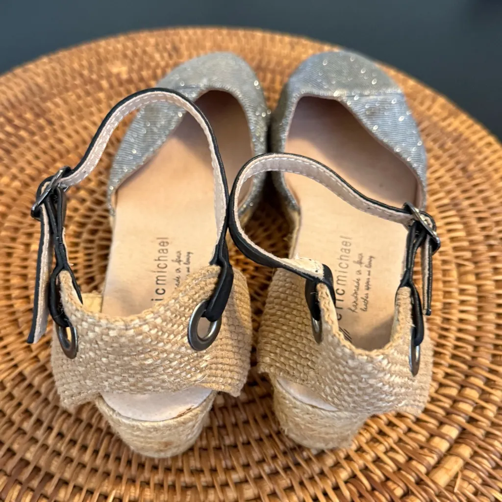 Eric Michael  cops Gold and Black Espadrilles sandals - Image 8