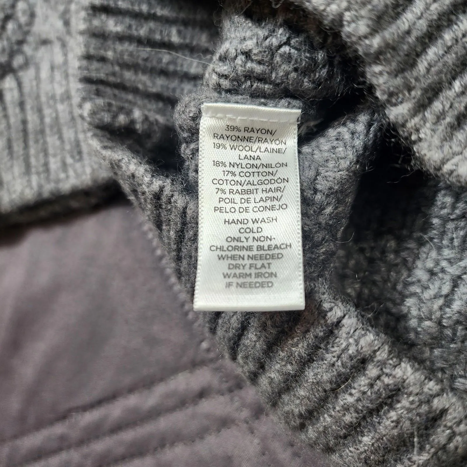 LOFT Sweater Womens Small Gray Chunky Knit Pullover Round Neck Long Sleeve - Image 4