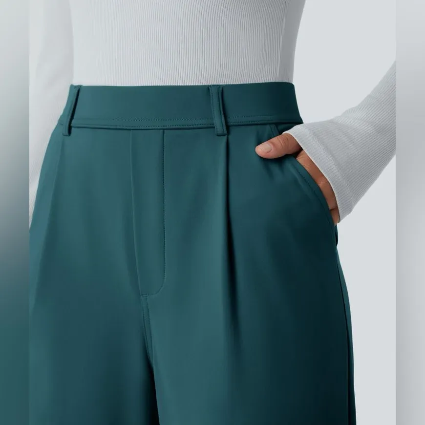 Halara Flex™ High Waisted Pocket Straight Flare Leg Atlantic Deep Work Pants XL - Image 4