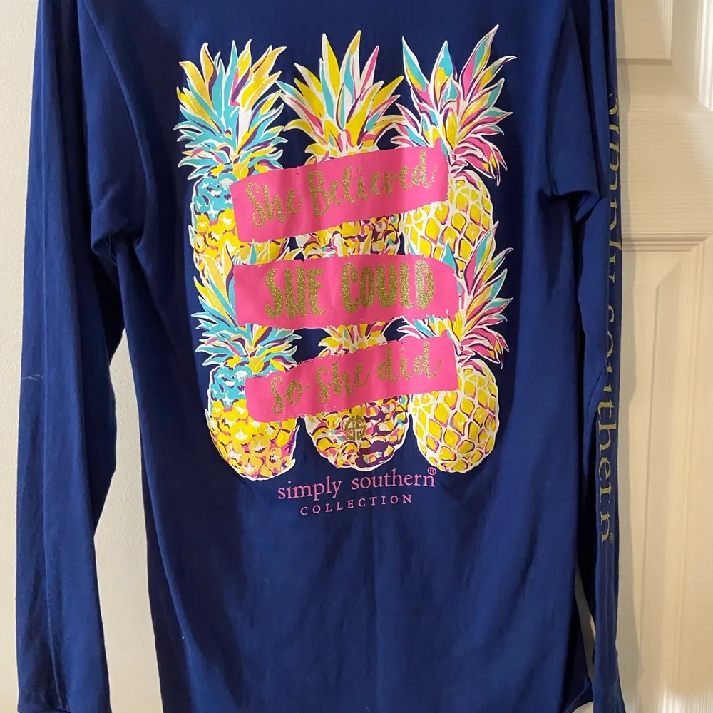 Simply Southern long sleeve shirt blue size S - Image 3