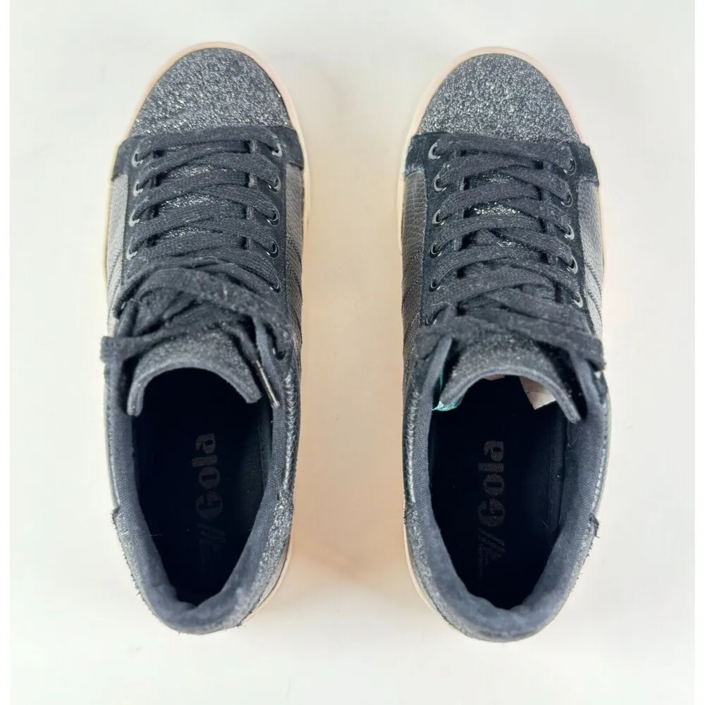 Gola Orchid II Glitter Womens Shoes Black Leather Casual Low Top Sneakers Size 7 - Image 7