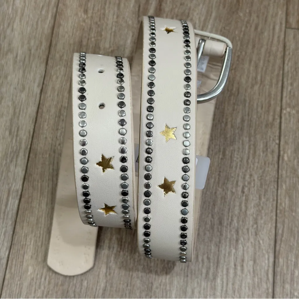 Studded Trim Star Vegan Leather Belt Bohemian - Image 3