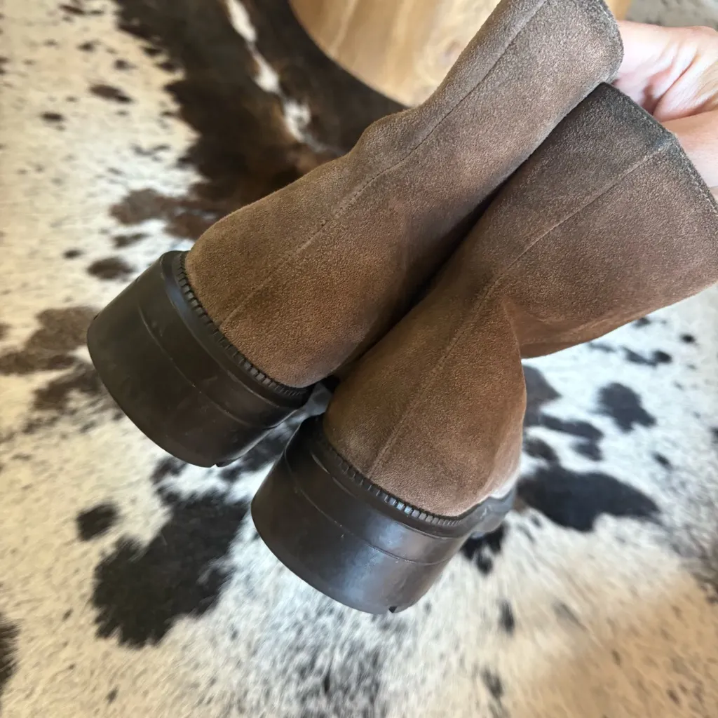 AQUATALIA Tan Lauriston Weatherproof Suede‎ Bootie Size 8.5 - Image 5