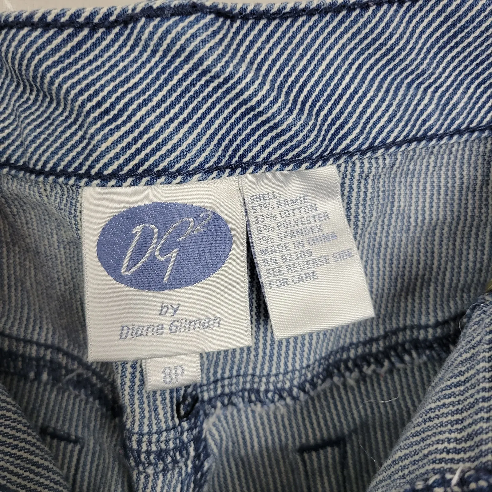 Diane Gilman Womens Jeans Size 8 Blue Denim Striped Cuffed Baggy - Image 5