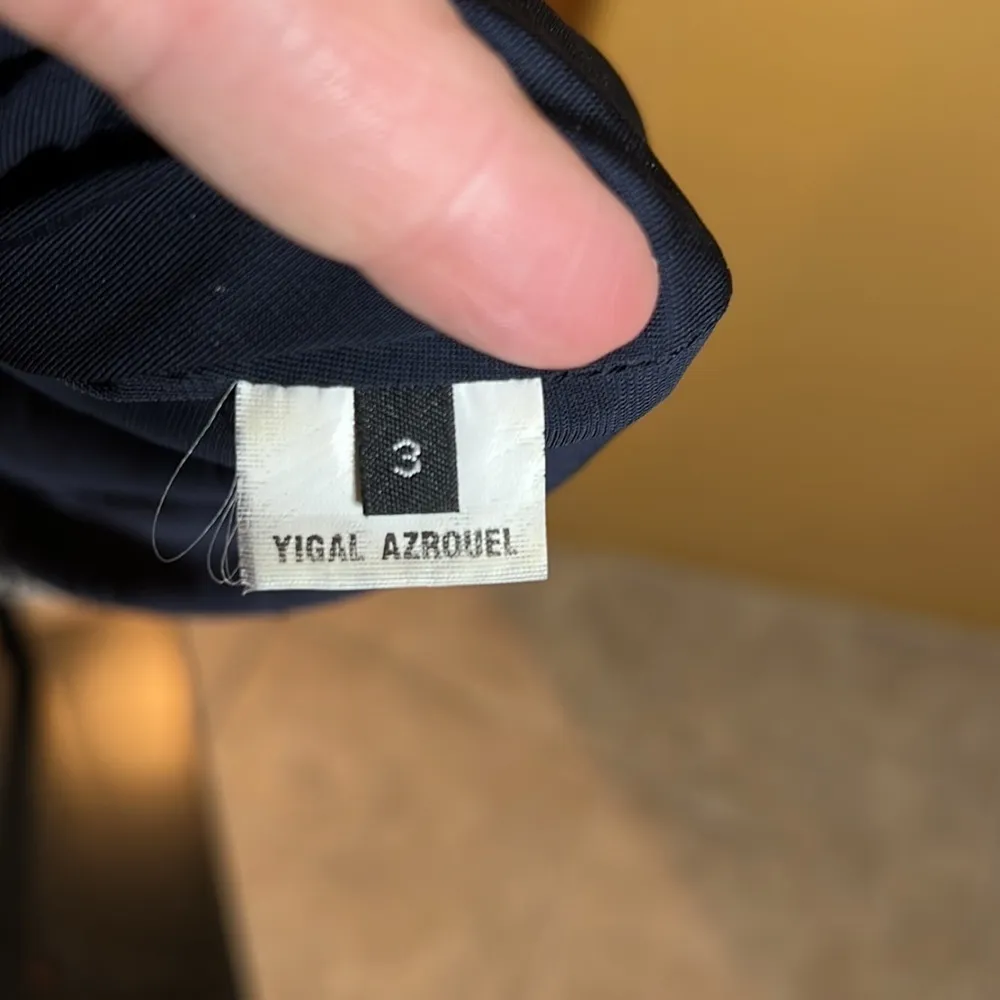 YIGAL AZROUEL Black White 100% SILK Slinky Knit Kimono Sleeve Ruched Fit Dress 8 - Image 11