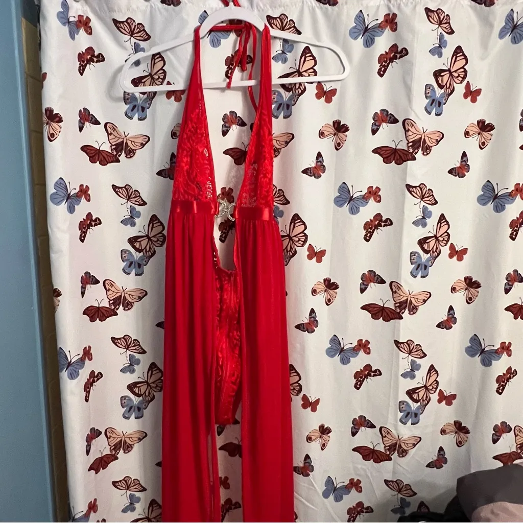 Elegant Red Lace Lingerie one piece - Image 2