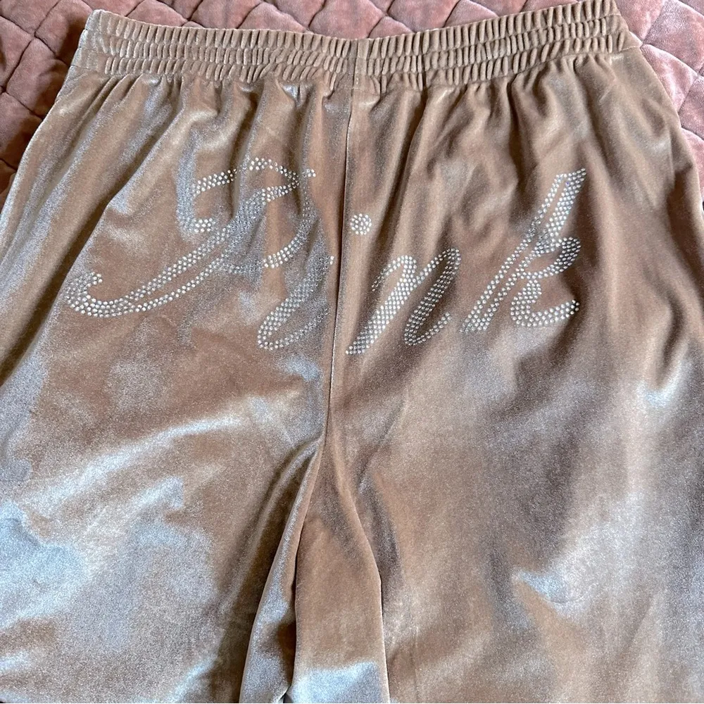 PINK Victoria's Secret Velvet Rhinestone Tan Bottoms - Image 2