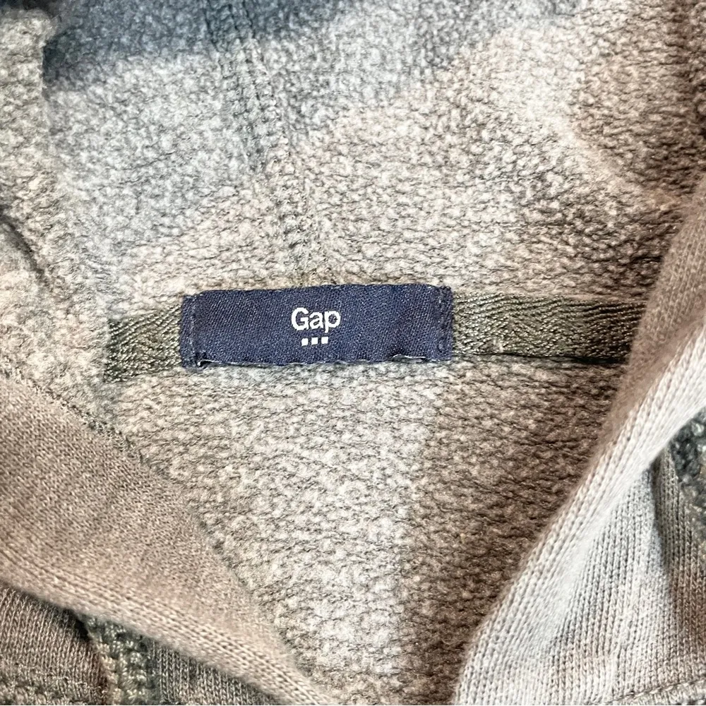 Gap Logo Gray Y2K Zip Up Hoodie Unisex Size Medium - Image 2