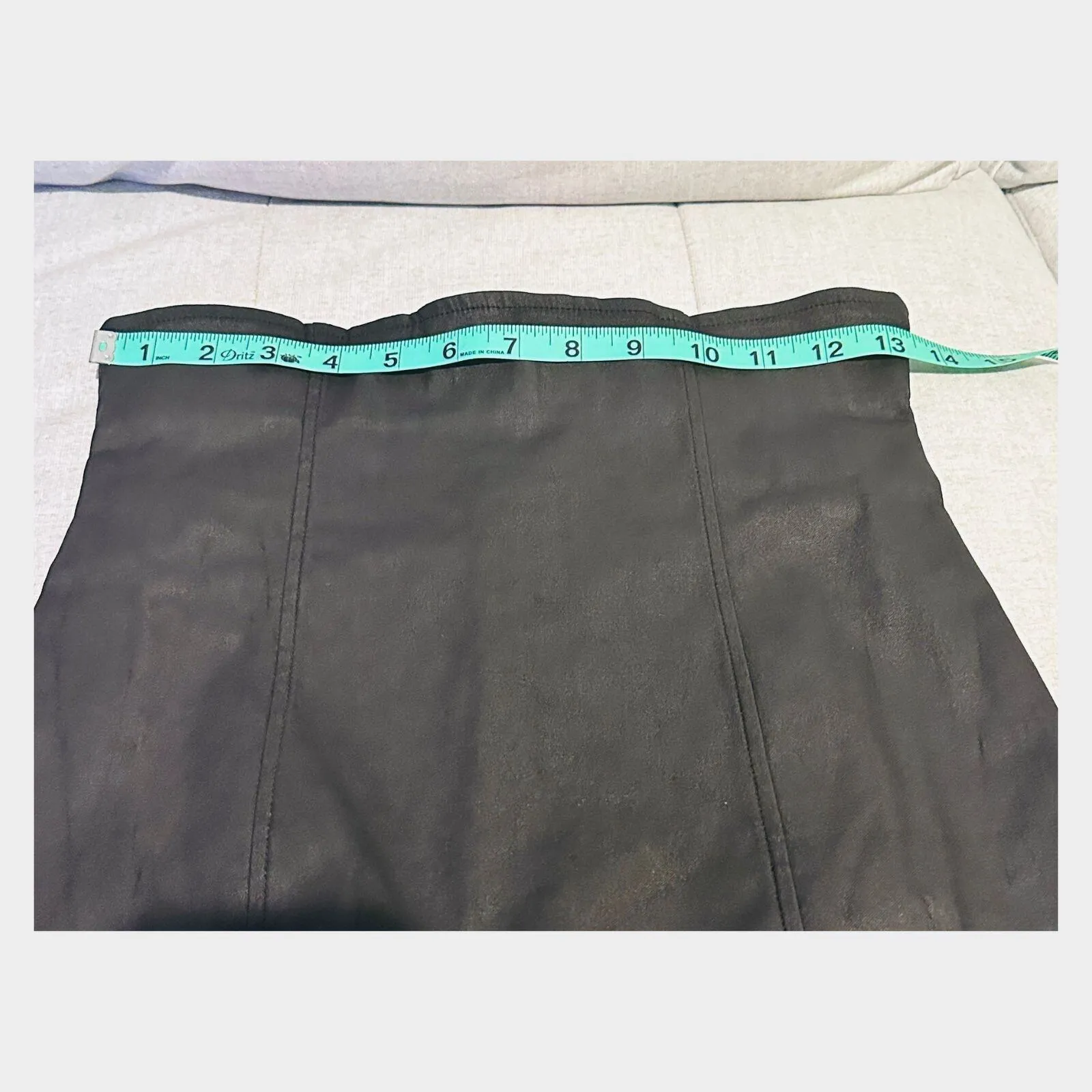 High Rise Faux Leather Pencil Skirt Sz S Black Side Slit Shaping Career Academia - Image 11