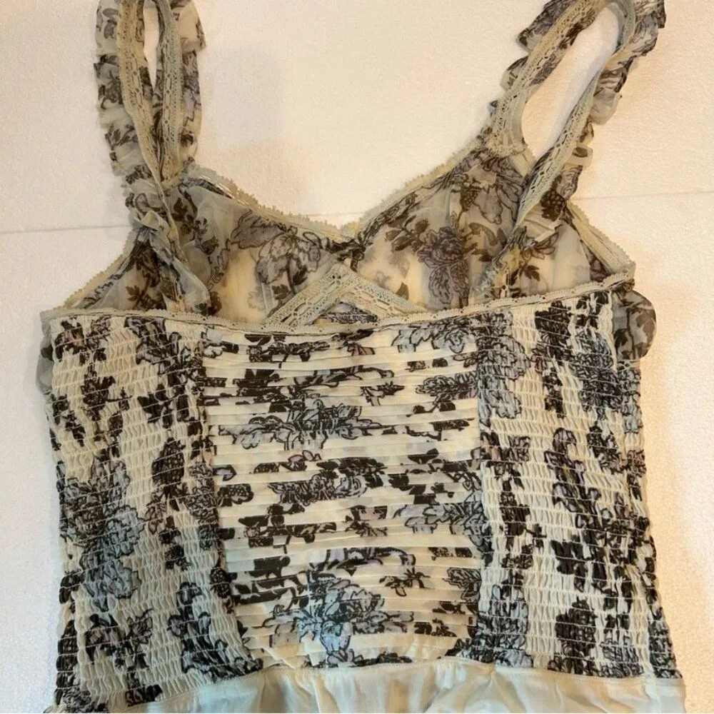 Free People weekend plans bodysuit in tea combo floral sheer ruffles - Image 10