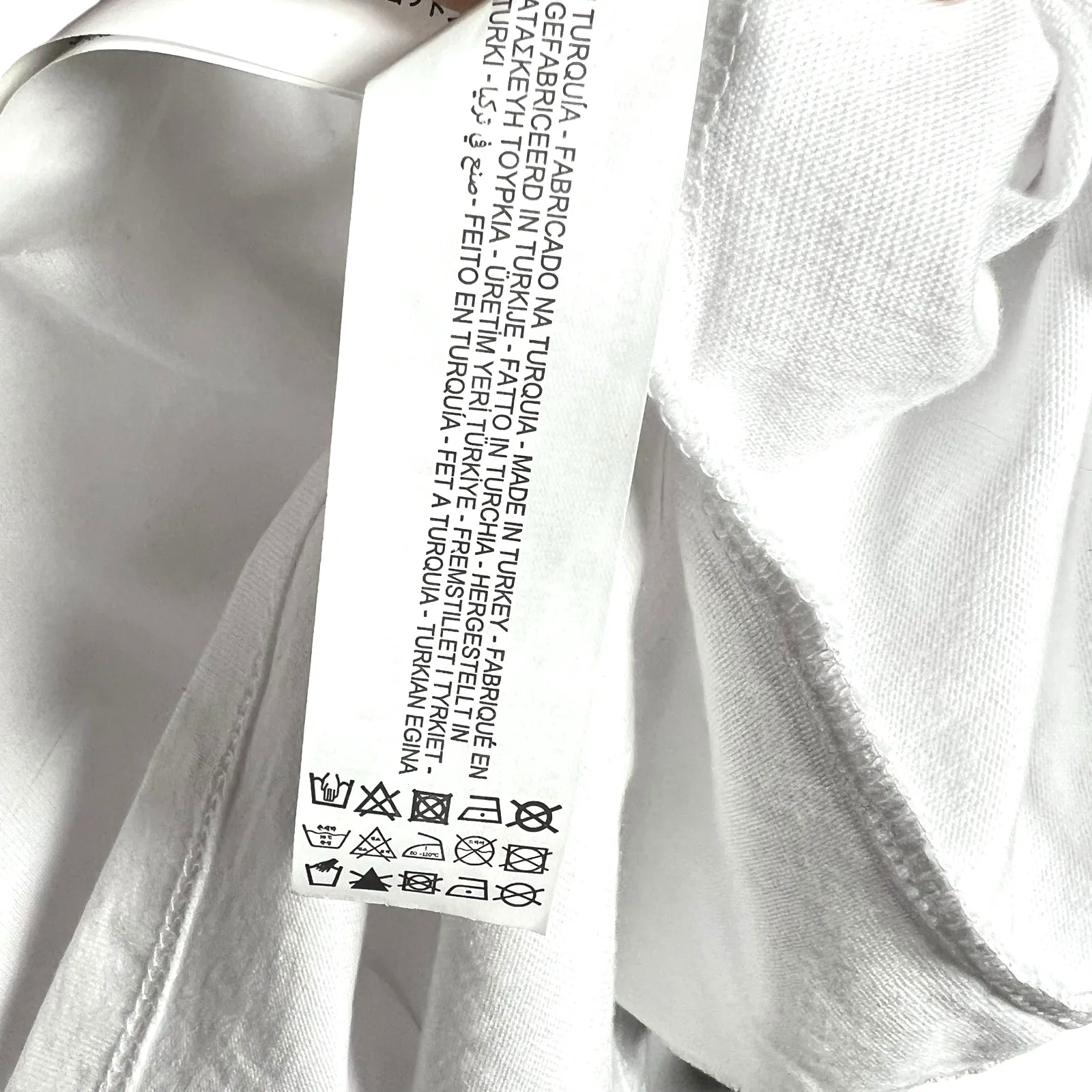 Zara Womens White Short Sleeve Shirt with Organza Balloon Sleeves Size Medium - Image 7