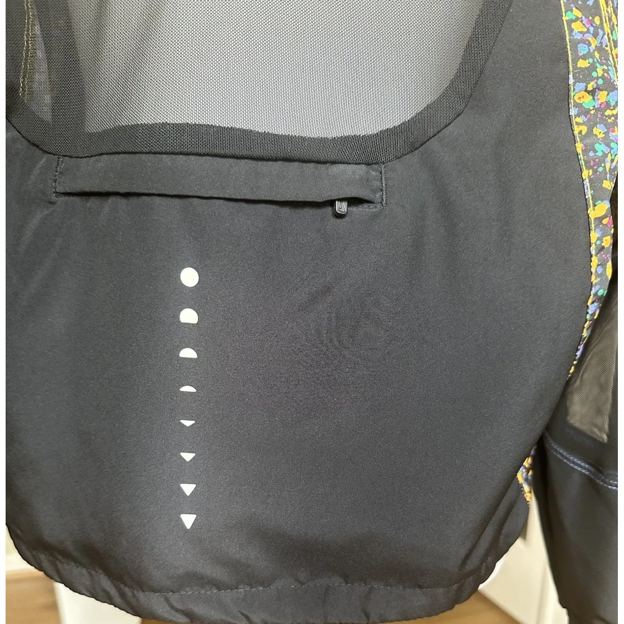 Nike Running Jacket Small Black Multicolor Print Mesh Back Reflective - Image 6