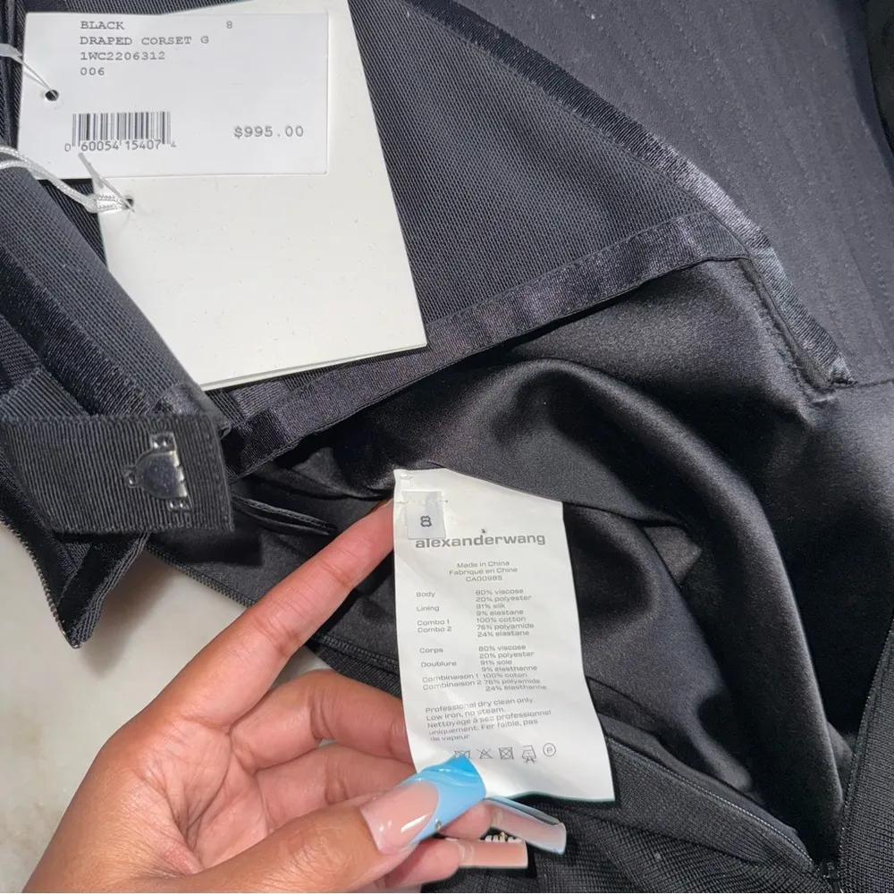 Alexander Wang Black Draped Bustier Corset Maxi Gown - Image 11
