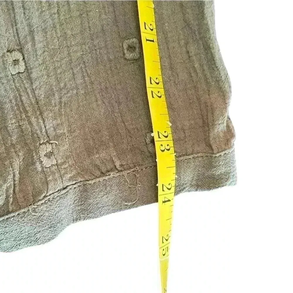 Torrid Olive Gauze Embroidered Jacket Size 1X Cotton Goblincore‎ Forest Grunge - Image 9