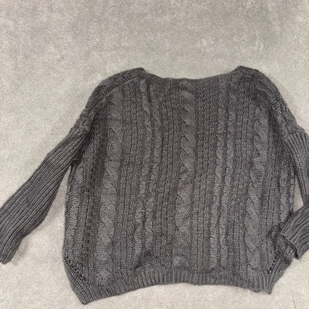 Pink‎ Lily Gray Cable Knit Sweater Large - Image 8