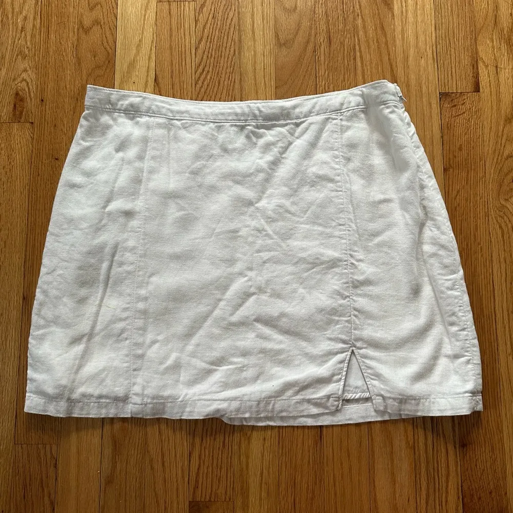 Abercrombie & Fitch Linen Blend Mini Skirt White Sz XL - Image 5