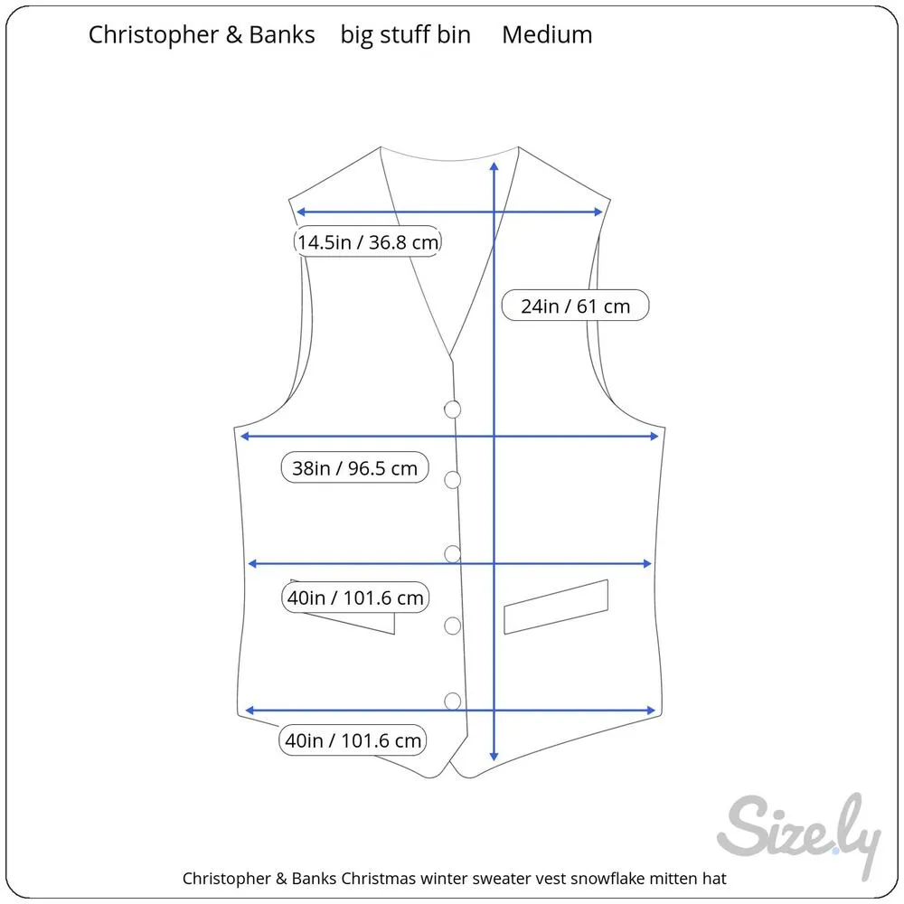 Christopher & Banks Christmas winter sweater vest snowflake mitten hat scarf - Image 3