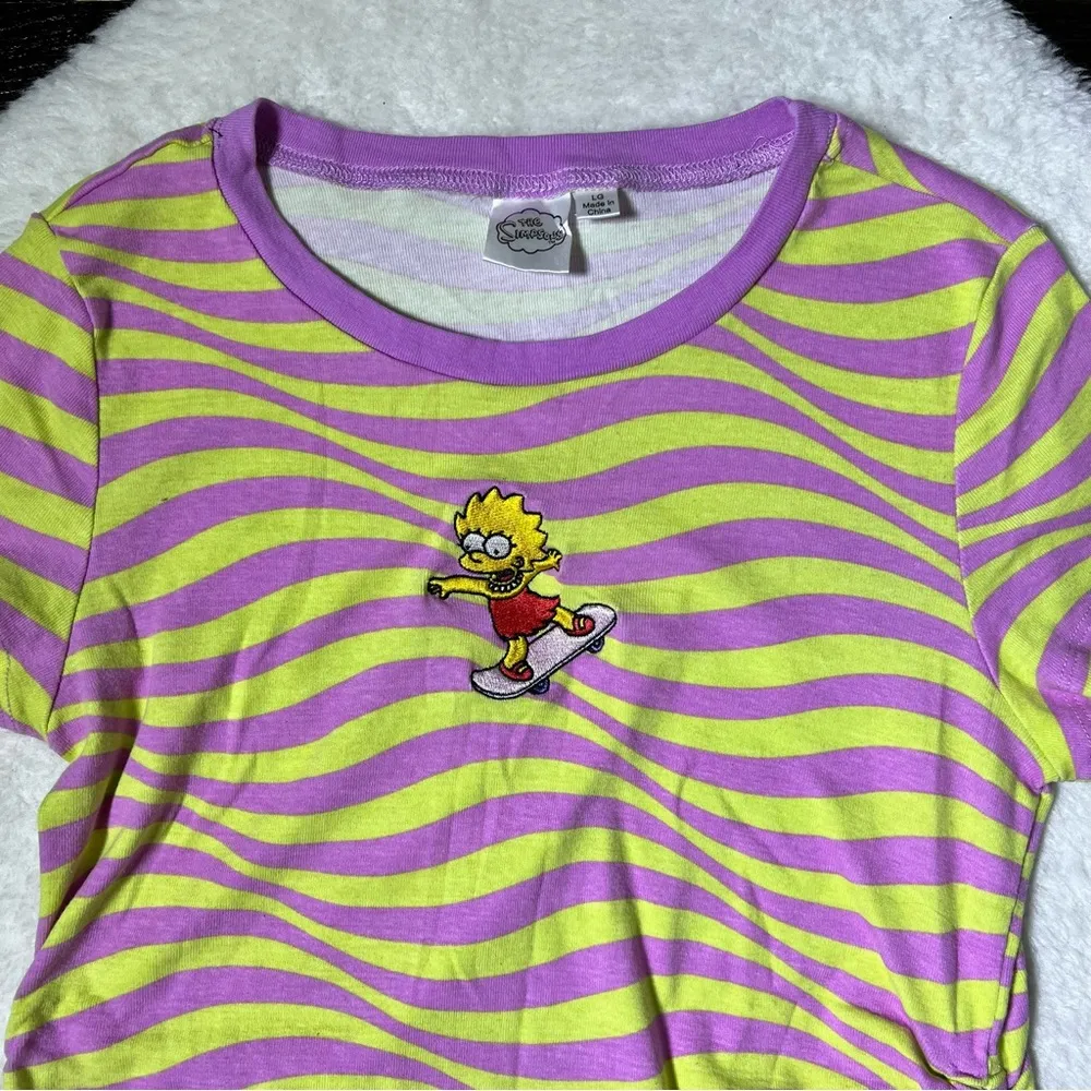 The Simpsons Lisa Simpson Embroidered Ruched Tee - Image 3