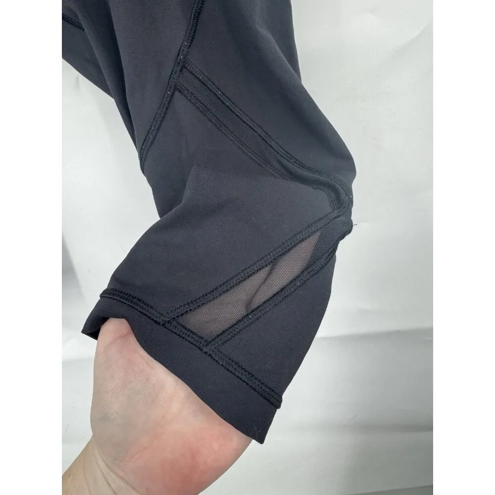 Lululemon Cropped Legging Women 6 Black Sheer Athletic‎ Yoga Gym Workout - Image 6