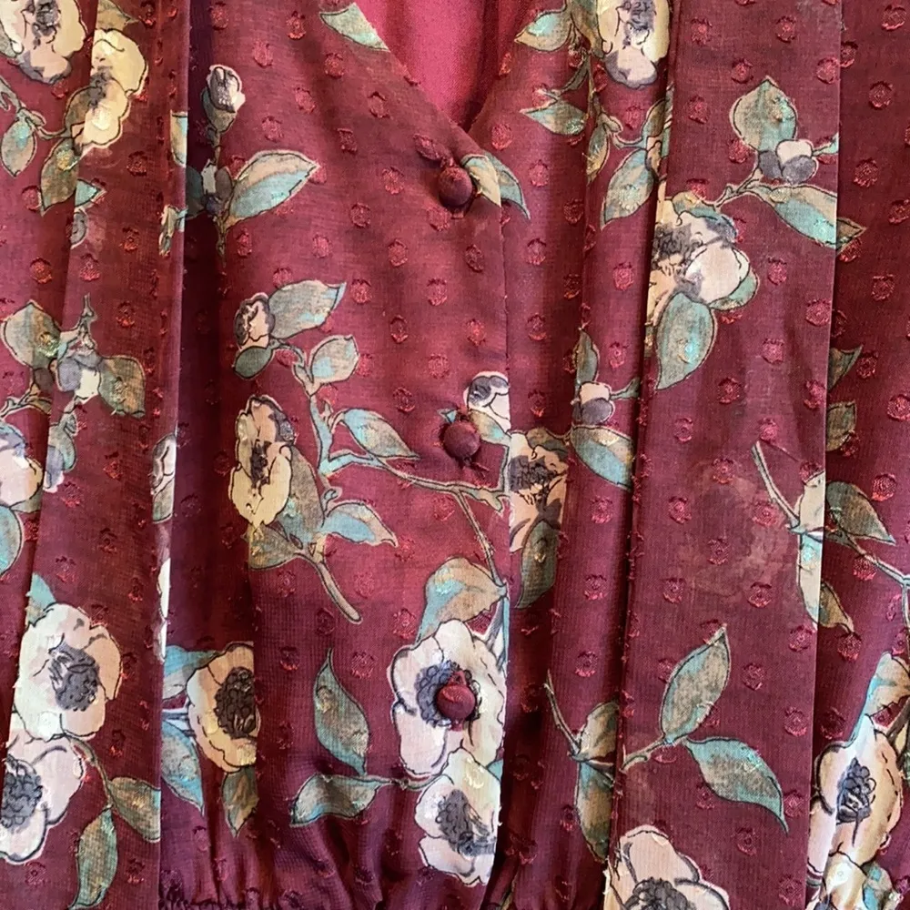 Moon River long sleeve mini dress XS floral - Image 6