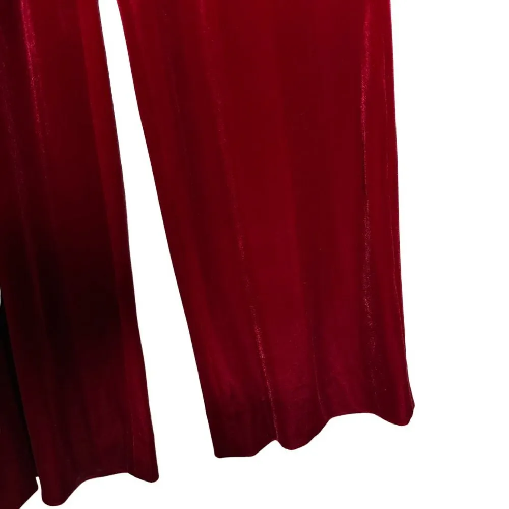 Antonio Melani  Miranda Long Sleeve Velvet Jumpsuit in Crimson Red Size 0 New - Image 4