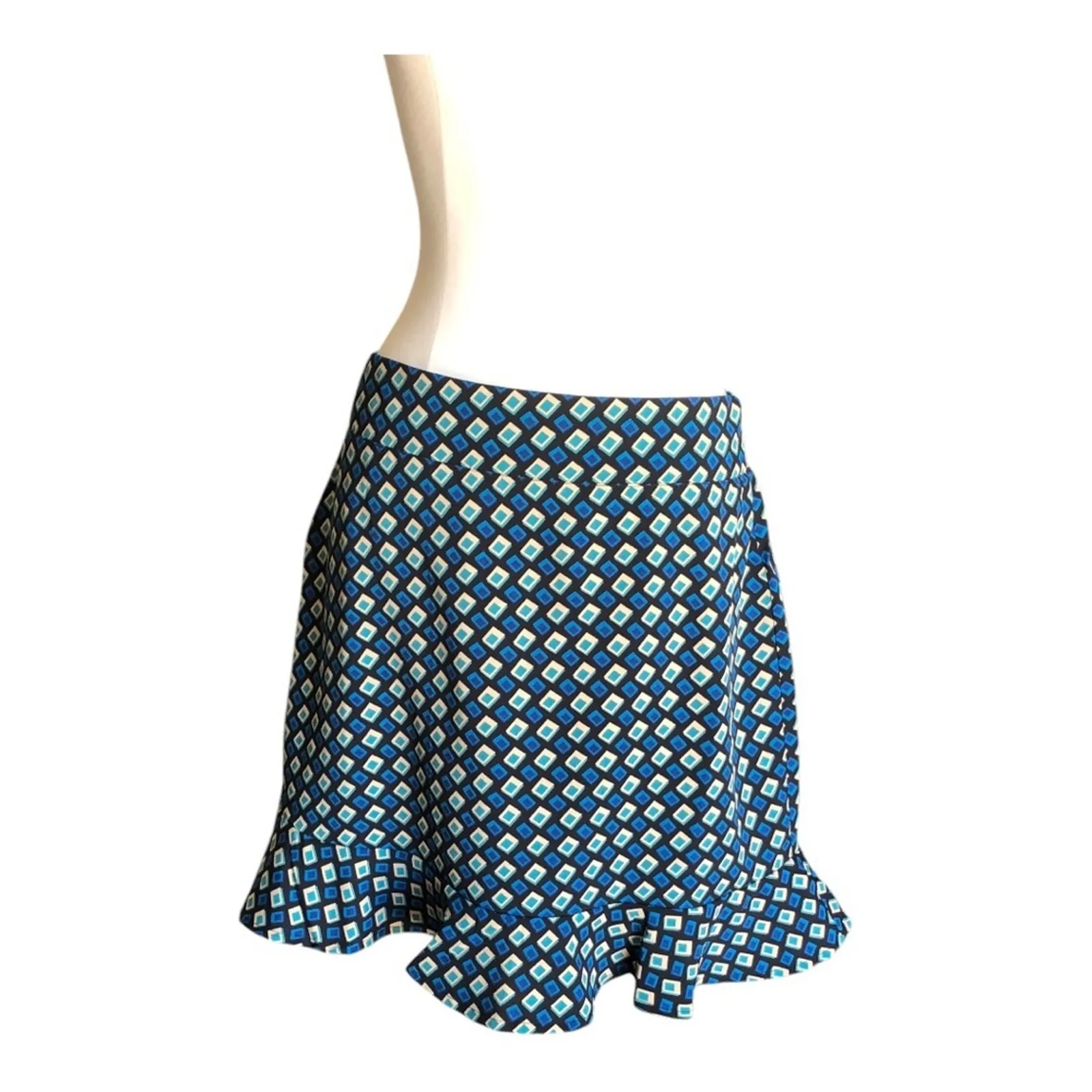 Band of The Free NWT Women’s Colette Deep Teal Diamond Print Mini Skirt Medium Black - Image 3