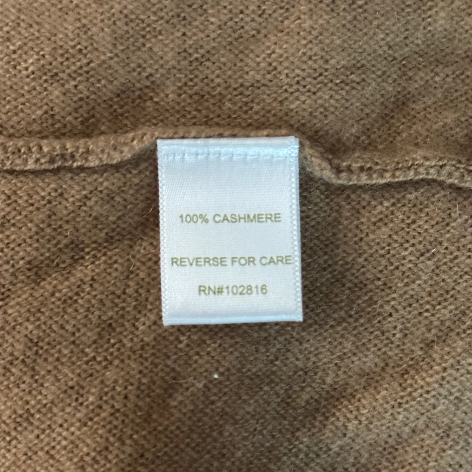 Garnet Hill Sweater Womens 100% Cashmere 3/4 Sleeve Boat Neck‎ Boxy Tan Size S - Image 6