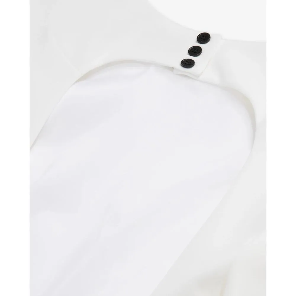 The Kooples White Peplum Dress with Ruffles NWT Size Medium | Retail $465 - Image 3