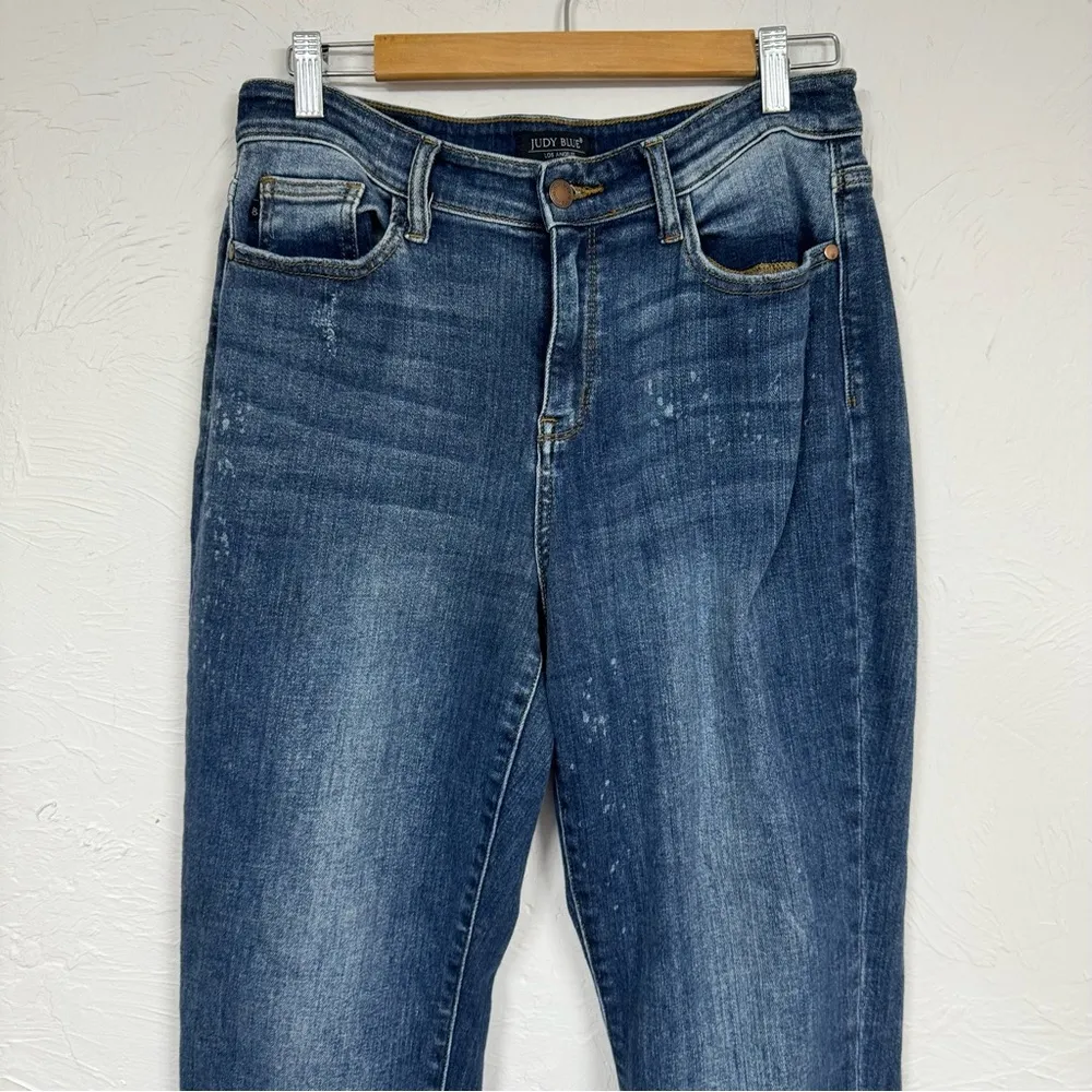 Judy Blue Boyfriend Fit Distressed Jeans Womens 29 High Rise Loose Fit Bleach - Image 4