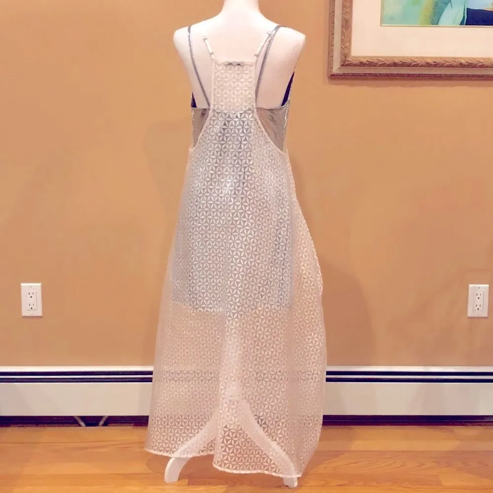 🆕 Sheer Balloon Maxi/Midi Dress💥 White Size M - Image 10