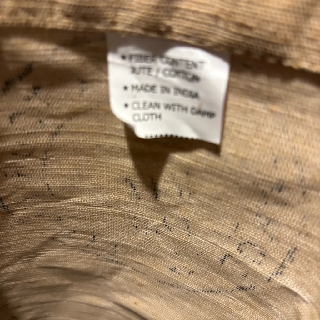 Vtg. MAI 1910 Sommet de la Tour Eiffel Tower Paris Canvas Fiber Tote Bag round Tan - Image 4