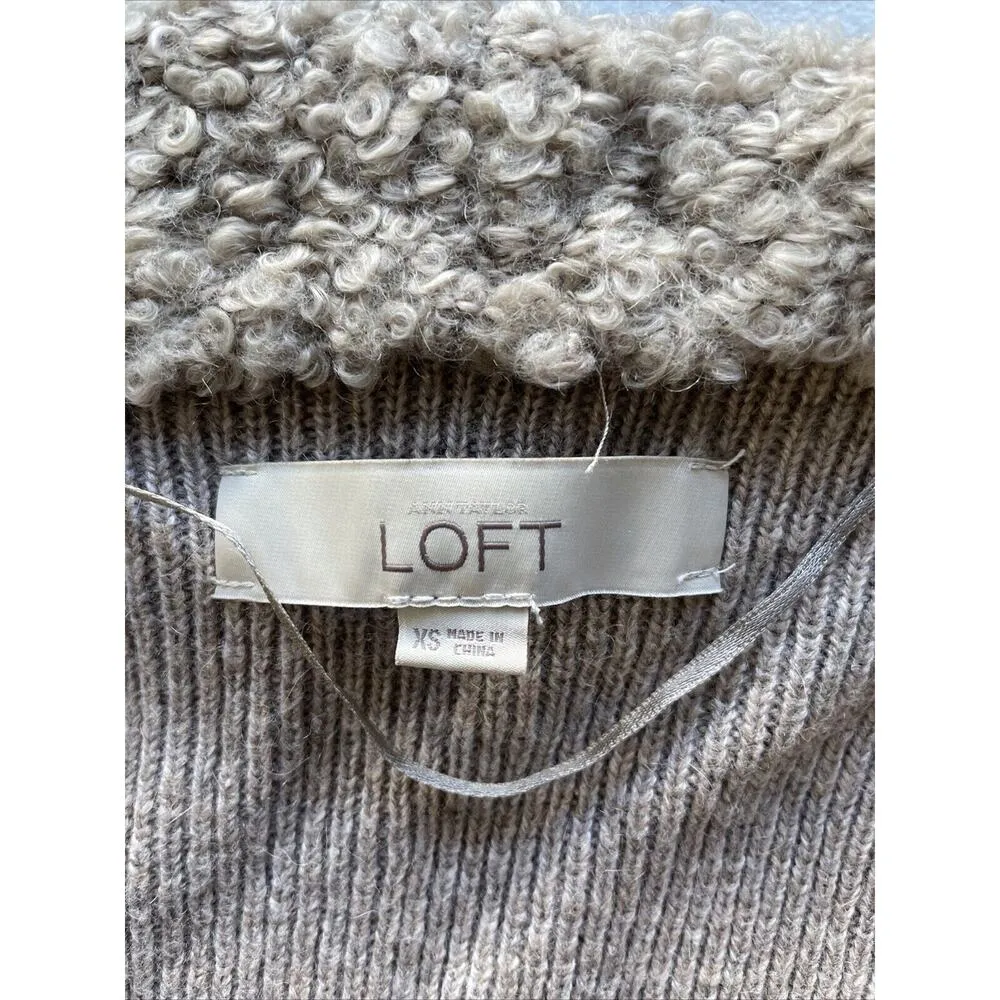 Loft Womans XS Open Front Waterfall Cardigan Sweater Acrylic Wool Mohair Nylon - Image 4
