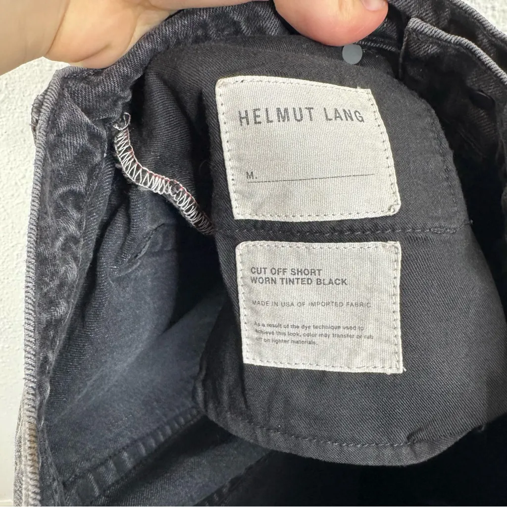 Helmut Lang NWT Black Cut Off Short in Worn Tinted Black Size 25 - Image 4