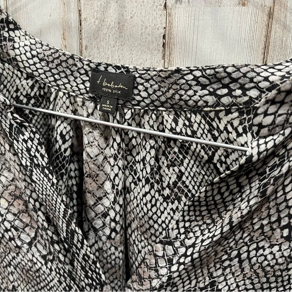 Aritzia Babaton 100% Silk Bennett Snake Skin Shirt Dress Womens Size Small - Image 3