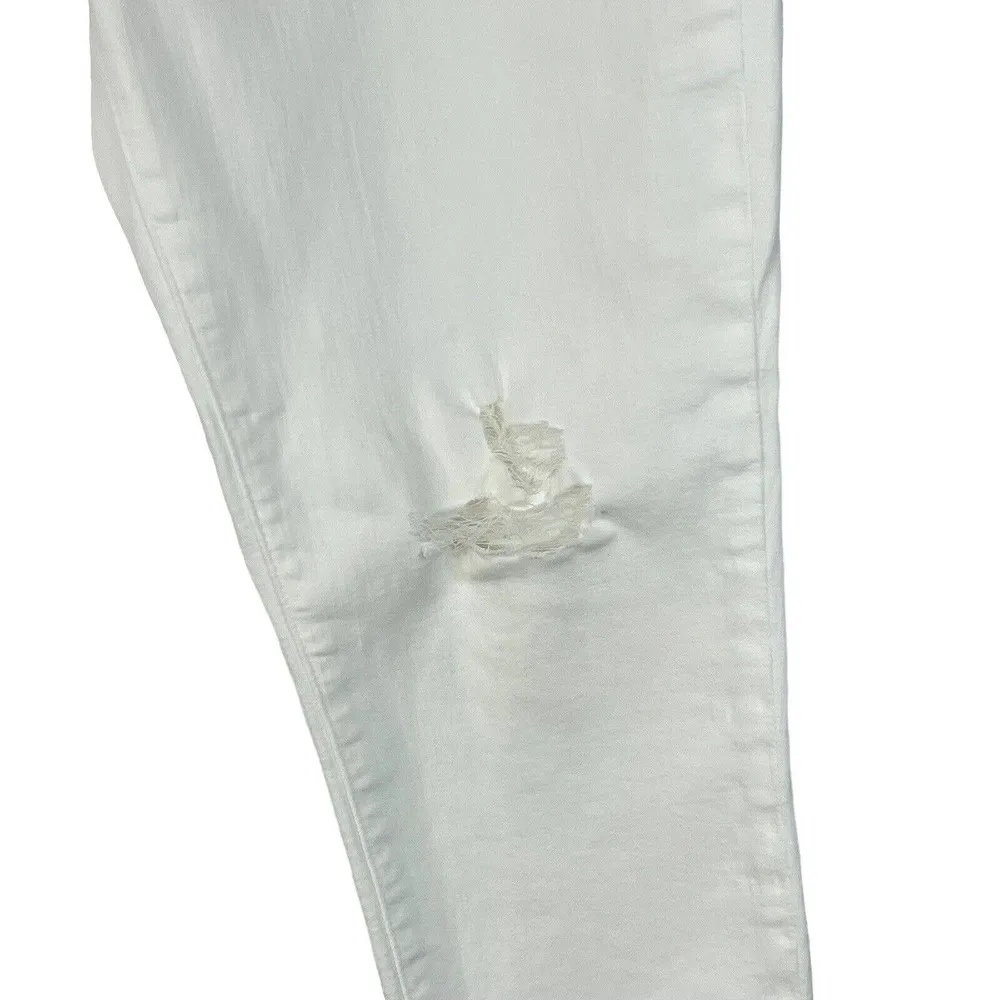 Madewell SZ 31 9" High-Rise Skinny Jeans Zip-Fly Stretch Pocket Distressed White - Image 3