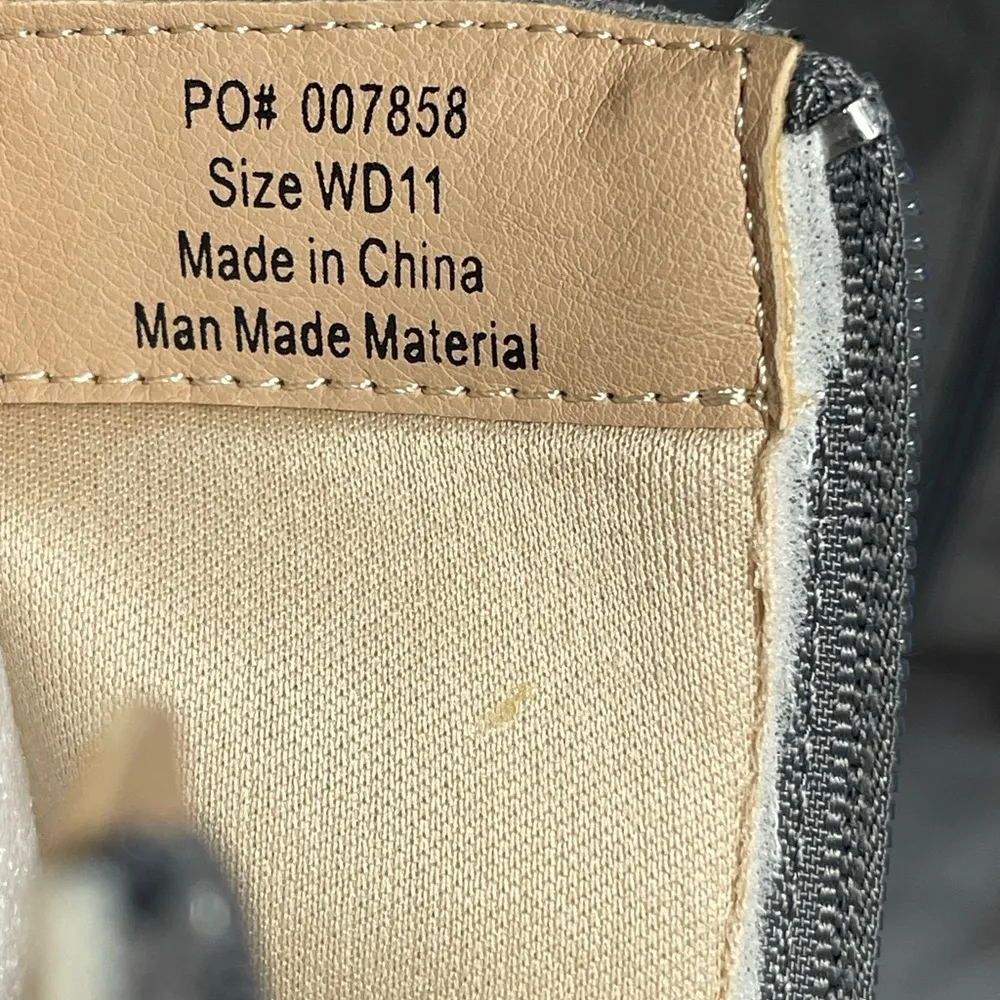 Journee Collection Gray Suede Ankle Boots WD11 Block Heel Side Zip Booties - Image 8