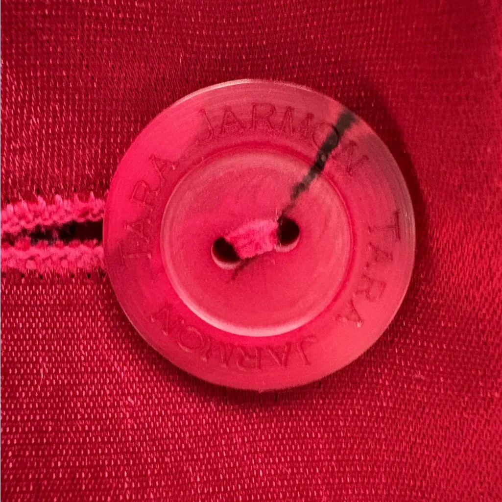 Tara Jarmon Red Satin Blazer Jacket Size 40 Tailored Single Button - Image 6