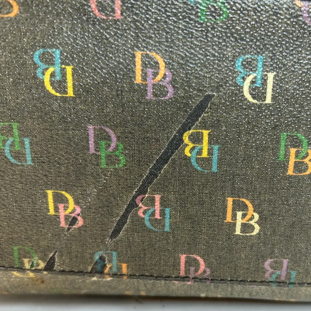 Vintage Y2K Dooney & Bourke Rainbow Signature Mini Bowler Bag in Black - Image 16