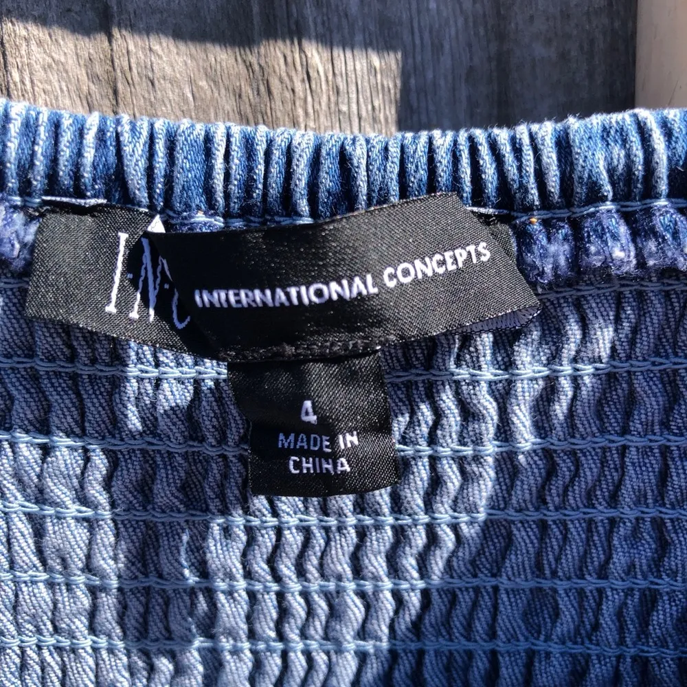 International Concepts Women's Smocked Denim Midi Dress Blue Size 4 - Image 5