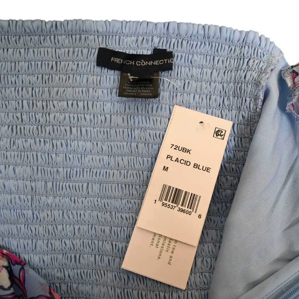 French Connection Womens M Hallie Peplum Halter Top in Placid Blue NEW - Image 9