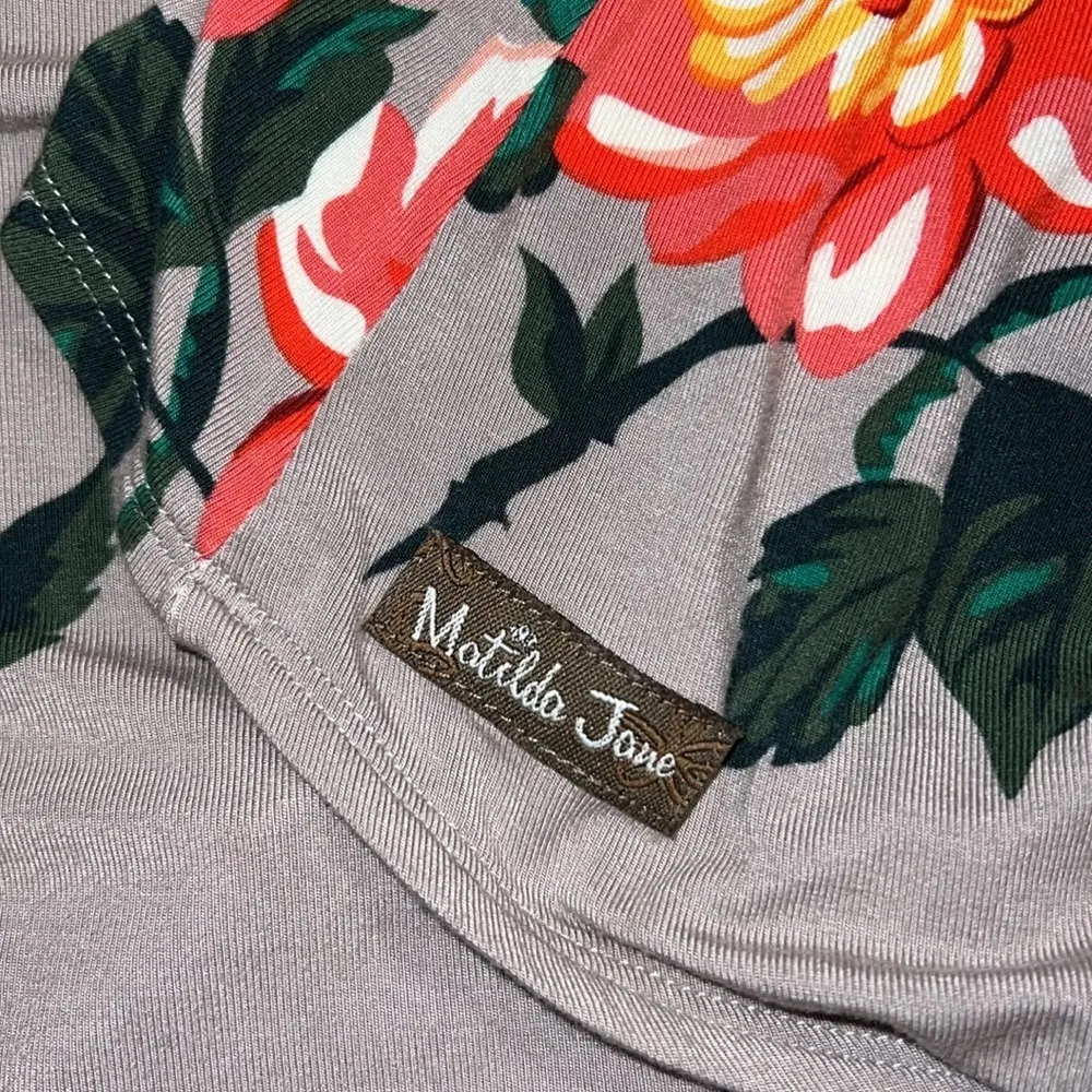 Matilda Jane size small daydream believer dress long sleeve grey floral design - Image 9