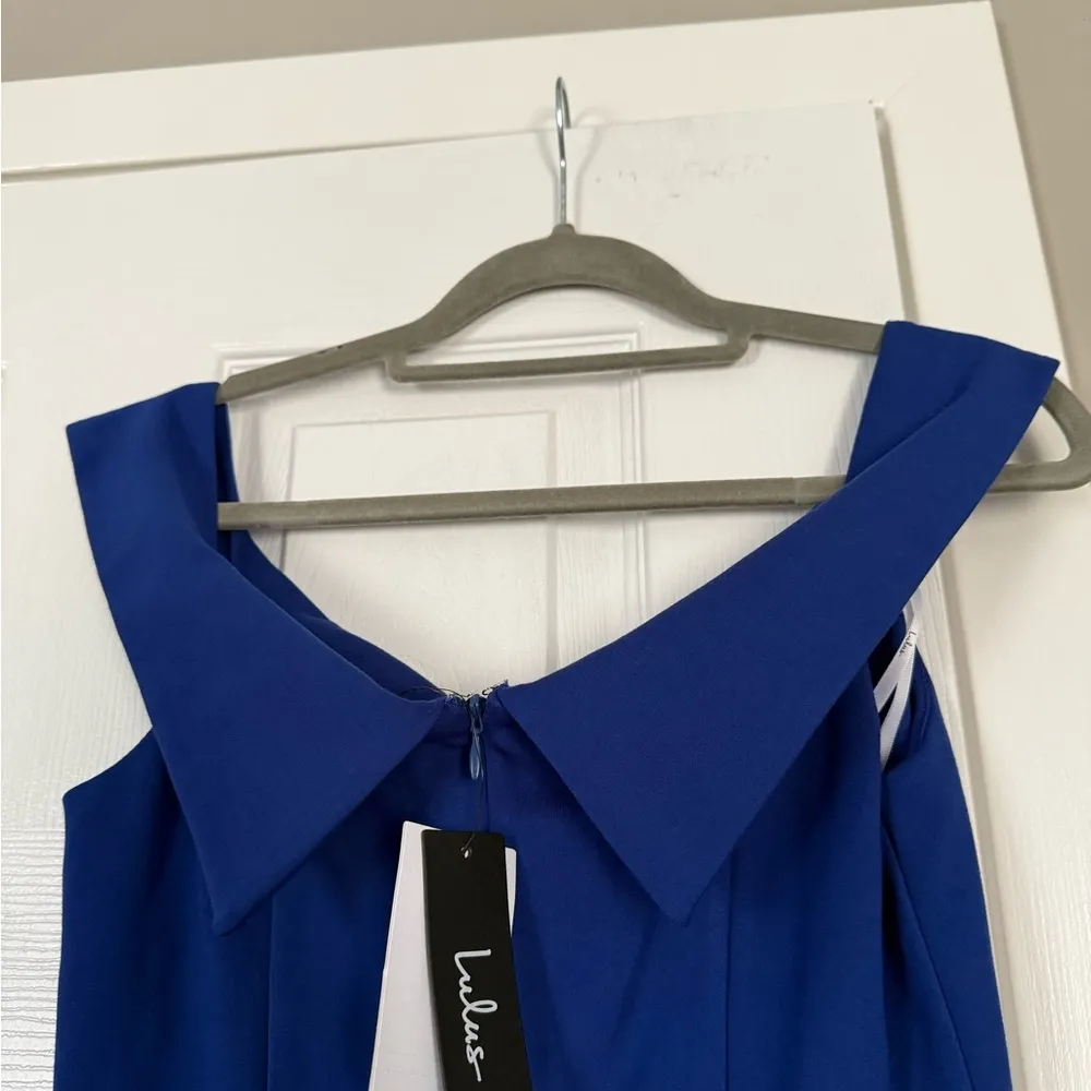 Lulus Classic Glam Cobalt Blue Off-the-Shoulder Bodycon Dress NWT - Image 10