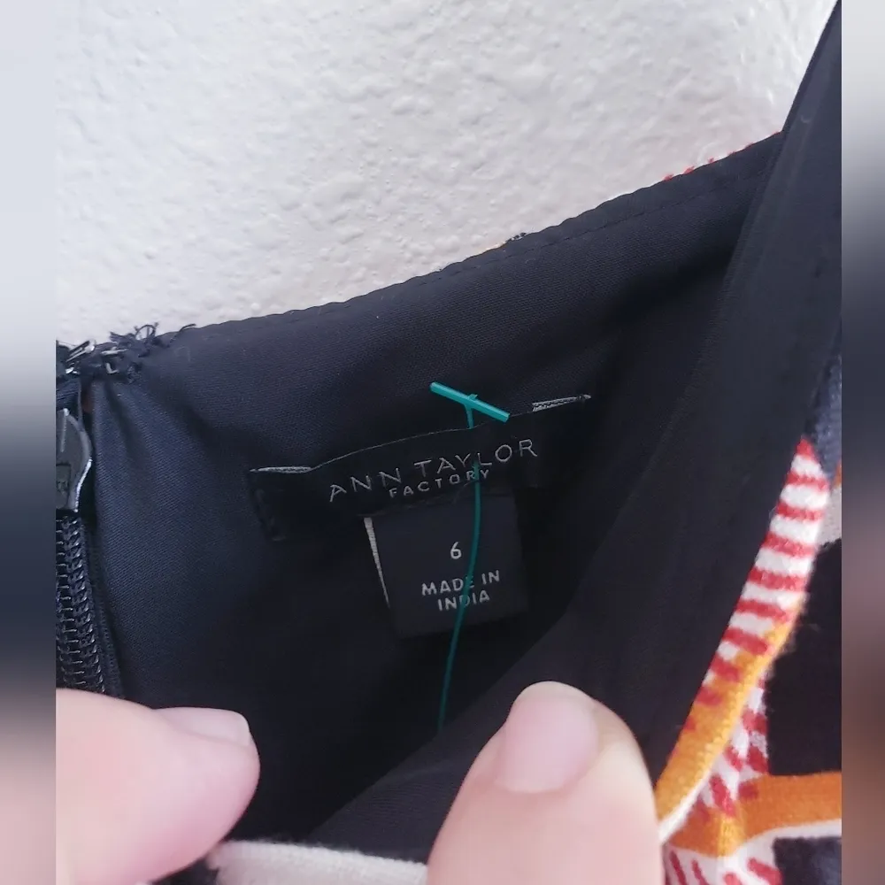 Ann Taylor Factory Abstract Mock Wrap Midi Dress - Image 10