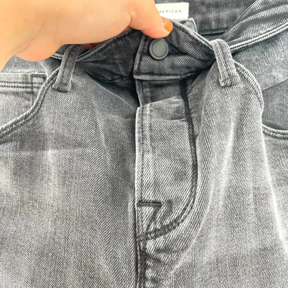 Good American Good Vintage Fold Over Waist Jeans‎ Black 220 Size 8 / 29 - Image 6