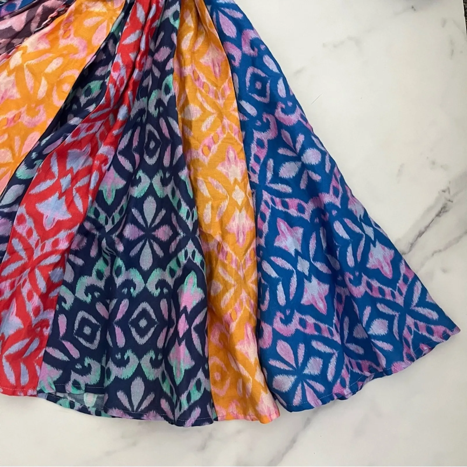 Xirena Lenna Mini Dress Fiesta Multicolor Size XS resort wear coastal Boho chic Blue - Image 11