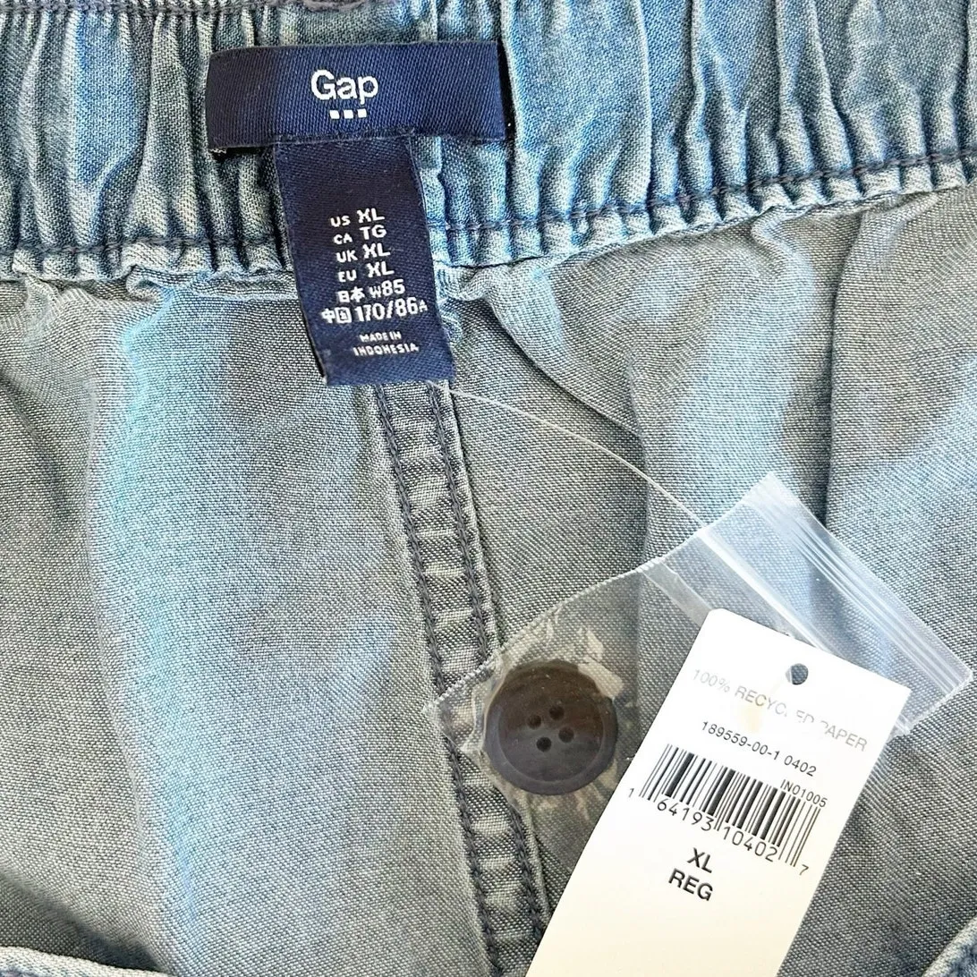 Gap Chambray Lyocell Button Front Skirt Sz XL - Image 3